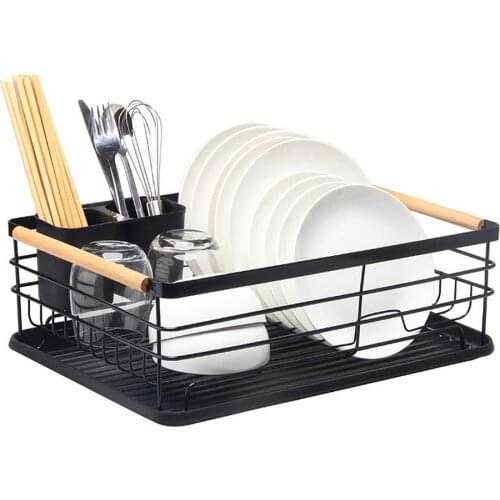 Dish Drying Rack Kitchen Light Duty Countertop Utensil Organizer Storage For Home Black Home Iron Cutlery Rack Anti-rust Coating