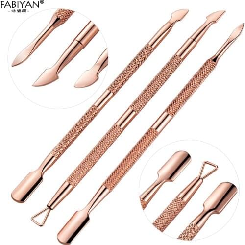 Double Head Cuticle Pusher Stainless Steel Nail Cuticle Dead Skin Push UV Gel Polish Remover For Pedicure Manicure Tool