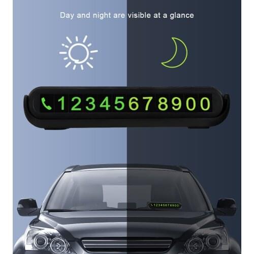 Universal Luminous Telephone Number Card Car Temporary Parking Card Car Sticker Hidden Number Plate With Fragrance Tank