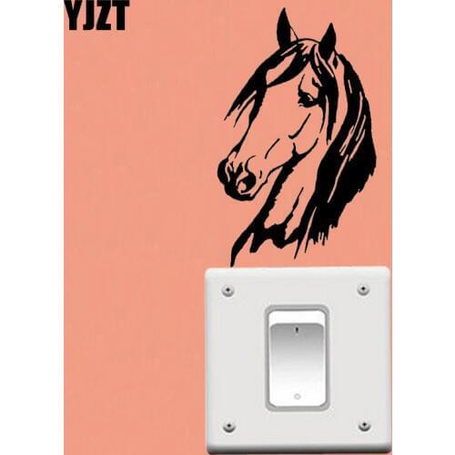 YJZT Funny Wall Switch Stickers Horse Animal Pet Cool Decals Vinyl Home Room Decor Art 17SS0034