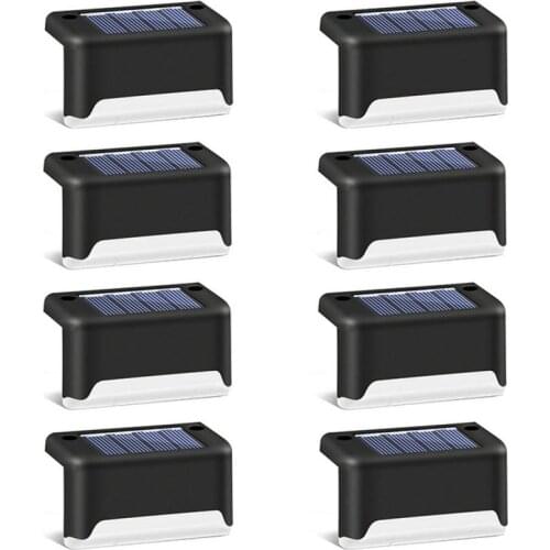 1/4/8pcs LED Solar Lamp Path Stair Outdoor Waterproof Wall Light Garden Landscape Step Deck Lights Balcony Fence Solar Lights