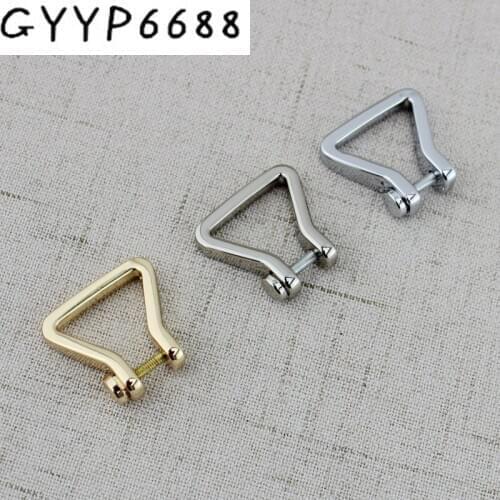 10pcs 50pcs Inner 19mm screws opened metal bags handle connector hanger removable D buckle horseshoe buckle alloy detachable