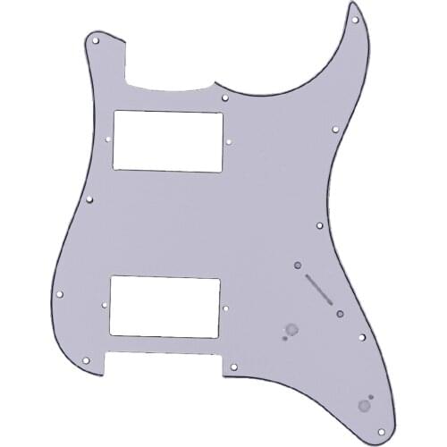 HH 11-Hole Electric Guitar Pickguard Pick Guard Scratch Plate for ST/Sq Style Guitar Parts 3Ply White