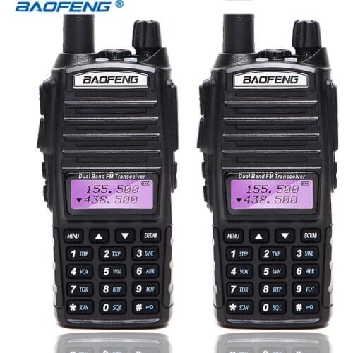 2Pcs BaoFeng UV-82T Tri-Band Walkie Talkie 136-174Mhz 220-260Mhz 400-520Mhz amatuer Two Way portable ham Radio Up Of uv-82 uv82
