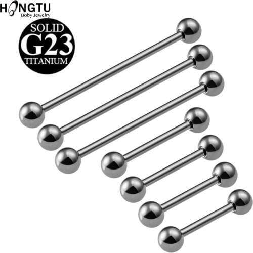 2pcs Punk G23 Titanium Industrial Piercings Helix Tongue Rings Industrial Barbells Bar Quality Orelha Cartilage Body Jewelry 14G