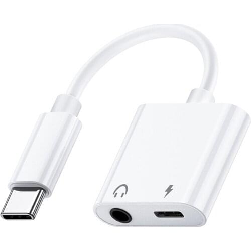 2 in 1 USB C to 3.5mm Jack Headphone Aux Audio Adapter Type C Charger Dongle Converter USBC Earphone Adaptor