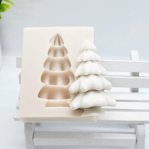 3D Christmas Silicone Resin Mold Tree Cake Chocolate Lace Decoration DIY Pastry Fondant Mold Kitchen Tools For Baking M006