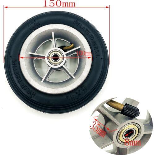 6X1 1/4 Wheels 150mm 6 inch Pneumatic Tire Inner Tube with 4 inch aluminum rims for gas electric scooters e-Bike A-Folding Bike