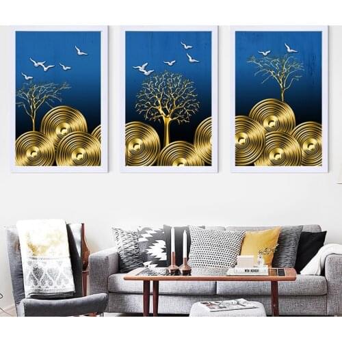 Abstract Canvas Painting Plant Money Tree Bird Poster Print Art Living Room Bedroom Decor Home Wall Decor Painting Unframed