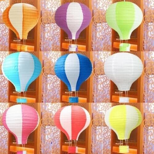 Rainbow color paper lantern hot air balloon wedding decoration childrens bedroom hanging birthday party decorations ornament