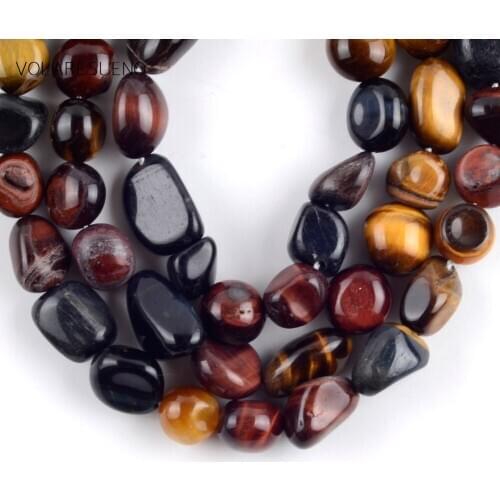 Natural Stone Color Tiger Stone Irregular Beads Spacer Loose Beads For Jewelry Making 8-10mm Diy Bracelet Accessory Wholasale15
