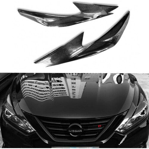Carbon fiber Head Lights Lamp Eyebrow Eyelid Garnish Altima 16-18 SR