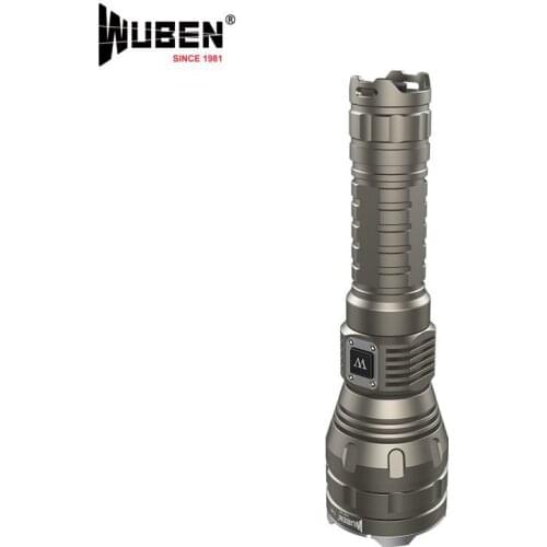 Wuben T105 Pro Champagne Searchlight USB Rechargeable Flashlight CREE XPL-V5 max 1500 Lumen beam throw 732 meter tactical torch
