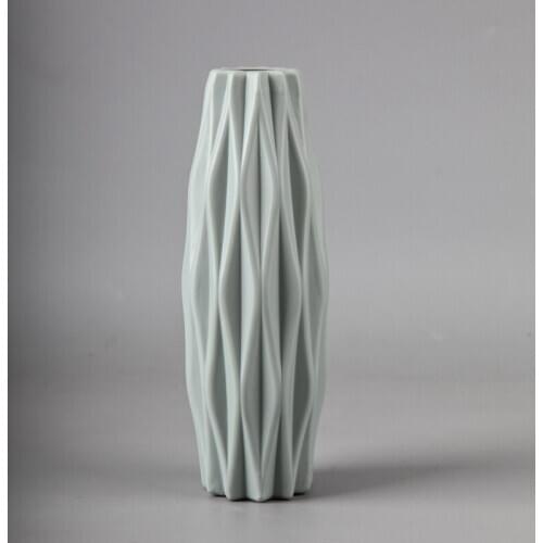 Creative Plastic Vase Nordic Color Vase Camellia Ornaments Dry Flower Wet Vase Imitation Glaze Vase Living Room Decoration