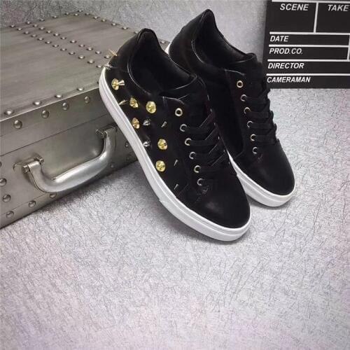 Lace-Up Rivets Man Vulcanize Shoes Flats Male Dancing Daily Footwear Sneakers Man Shoes Fashion 2019