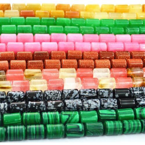 Hot New Arrivals Best Selling Natural Bugle Beads Natural Stone Tube Beads Cylinder Beads14mm*8mm 28Pcs DIY Jewelry Accessories
