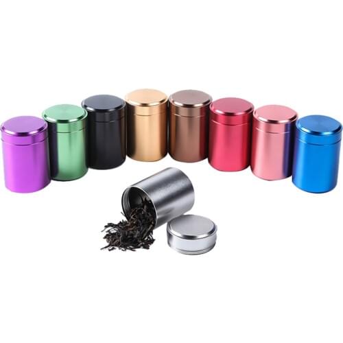 80ML Mini Metal Box jewelry Storage Box Aluminum Tea Can Small Travel Portable Container Small Jar Sugar Coffee Caddy Organizer