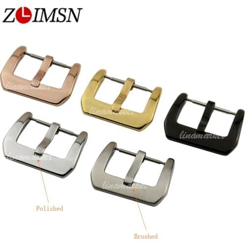 ZLIMSN Metal Buckle for Watchbands Silver Brushed Watch Band Pin Buckles Straps Clasp Replacement Relojes K30