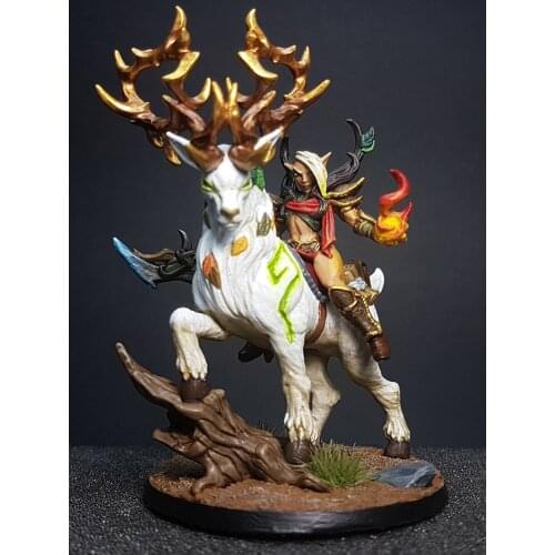 75mm Resin Model Kits Forest King with Deer Figure Unpainted No Color