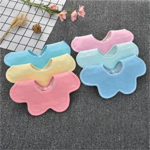 1 PCS NEW Baby Cotton Bibs Animal Cartoon Petal Waterproof Embroider Bibs Newborn Baby Boys Girls 360 Degrees Saliva Towel