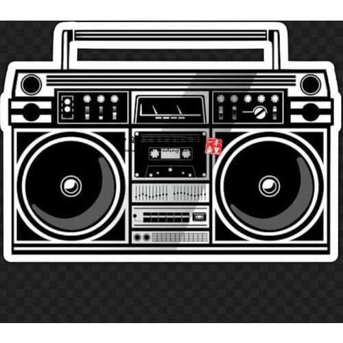 Hip Hop Boom Box Old School Rap Stereo Rock 90s Skate Bumper Sticker Die Cut