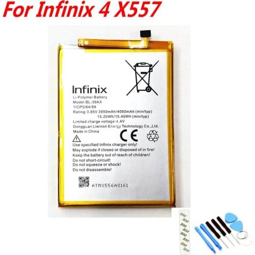 NEW Original 4000mAh BL-39AX battery For Infinix 4 X557 Mobile phone