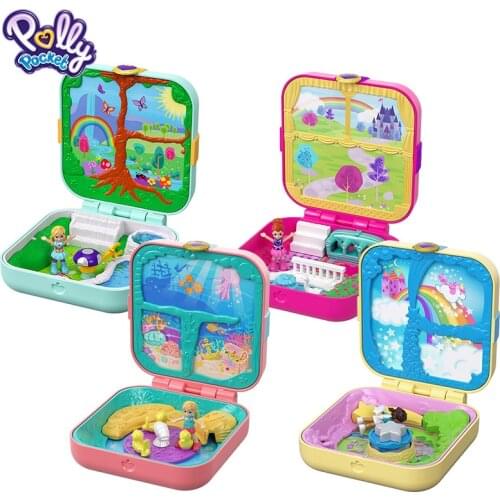Polly pocket genuine mini Polly big surprise pocket treasure box scene Polly pocket girl toy