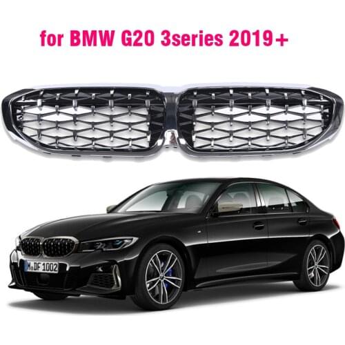 Front Kidney Grille For BMW 3 Series G20 G28 2019 Diamond Grille Meteor Style Bumper Grill Car Styling