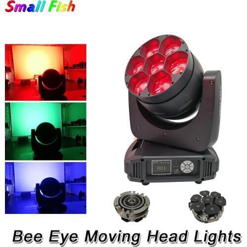 New Design Bee Eye Moving Head Lights 7X40W RGBW Professional Stage Lights 2-60 Degree Zoom Dj DMX Disco Spot Wash Effect Lights