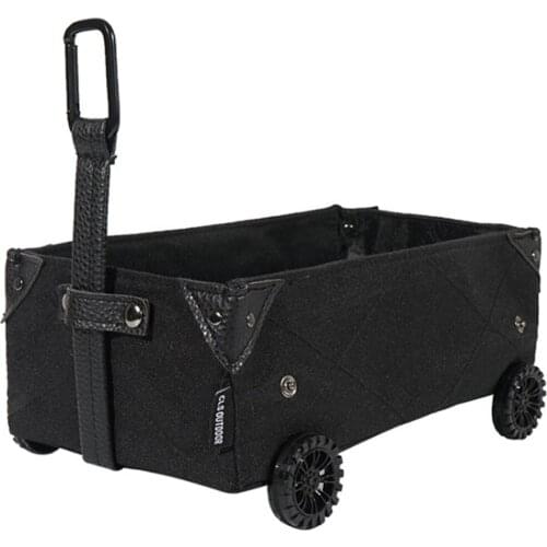 Outdoor Camping Storage Box Mini Camping Car Tissue Box DIY Canvas Folding Trolley Shopping Cart