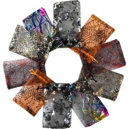 Christmas Candy Bronzing Gauze Bag Halloween Gift Storage Bundle Pocket Organza Jewelry Gauze Bag Reusable Bags Fabric Bag