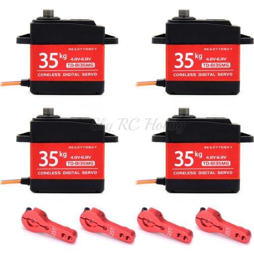 Waterproof 20KG 25KG 30kg 35kg 180 / 270 360 Degree Large Torque Digital Coreless Servo Aluminium Metal Gears 25T Arm For RC Car