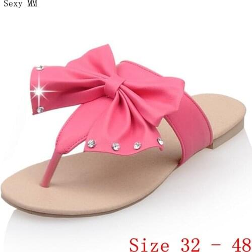 Summer Shoes Slides Women Flat Sandals Woman Shoes Flip Flops Slippers Sandals Small Plus Size 32 33- 40 41 42 43 44 45 46 47 48