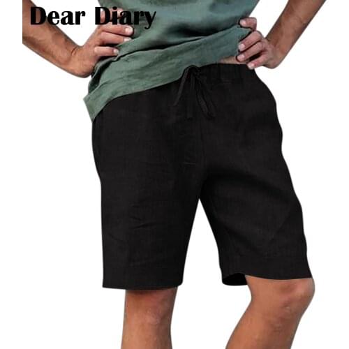 Mens Casual Shorts Solid Color Outdoors Pocket Beach Work Cargo Shorts Summer Male Cotton Linen Sports Shorts Sportswear