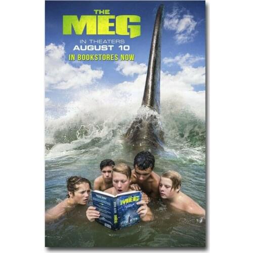 T6 The Meg Movie Silk Fabric Wall Poster Art Decor Sticker Bright