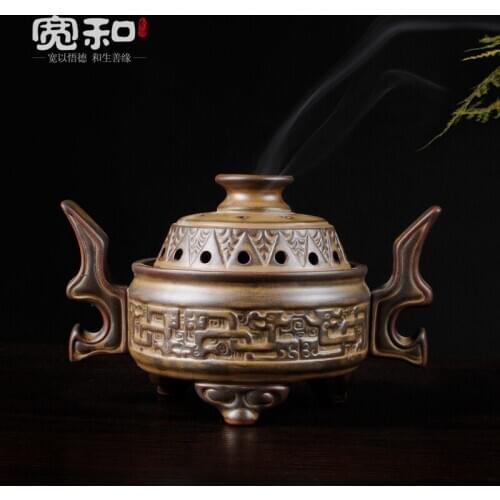 Vintage ceramic creative home aromatherapy incense coil furnace furnace stove furnace sink sandalwood incense