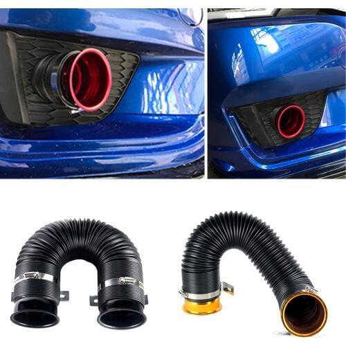 3 Inch Flexible Cold Air Intake Pipe Inlet Hose Tube Duct Inlet Golden+Black