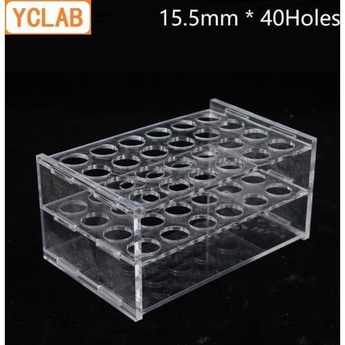 YCLAB 15.5mm * 40Holes Test Tube Rack Acrylic Organic Glass PMMA Polymethyl Methacrylate