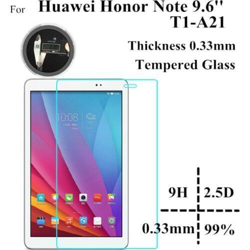 9H Tempered Glass For Huawei MediaPad T1 10 T1-A21W Screen Protector For Huawei T1 9.6 T1-A21L T1-A23L Honor Note tablet Glass