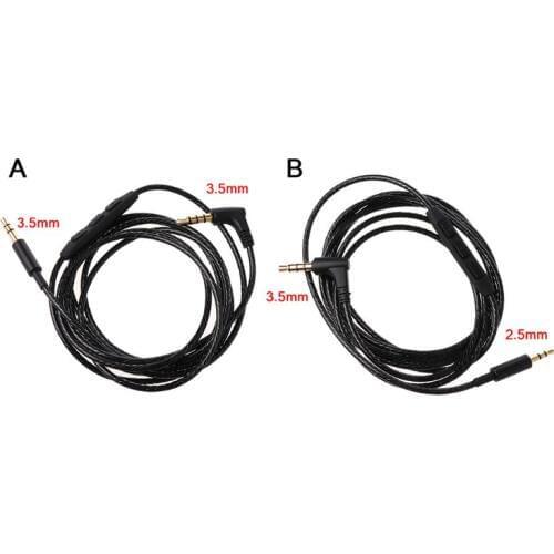 1.5m Braid 3.5mm to 2.5mm 3.5mm Jack Audio AUX Cable Cord With Mic Volume Control for Car Headphone Speaker Mobile Phone Tablet