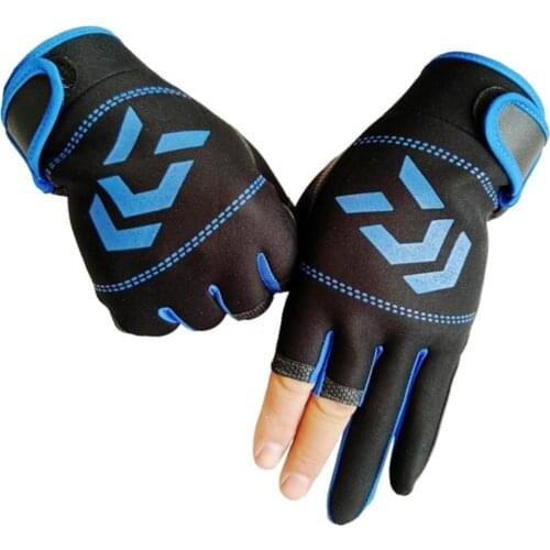 1 Pair Fishing Gloves Men Women Outdoor Fishing Anti-slip 3 Cut Finger Sports Fish Equipment Angling SBR Gloves