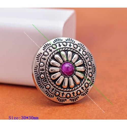 10pcs 30mm Silver Plated Western Floral Leathercraft Belt Jewlery Hardware Saddle Tack Leather Bag Hatband Concho ScrewbacK