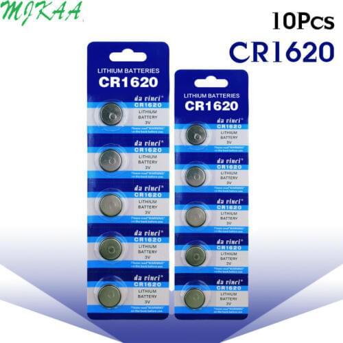 10pcs/pack CR1620 Button Batteries ECR1620 DL1620 5009LC Cell Coin Lithium Battery 3V CR 1620 For Watch Electronic Toy Remote