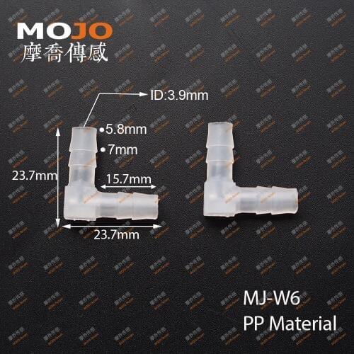 2020 Free shipping!!MJ-W6(100pcs) size for 6mm min out diameter Elbow type hose coupler