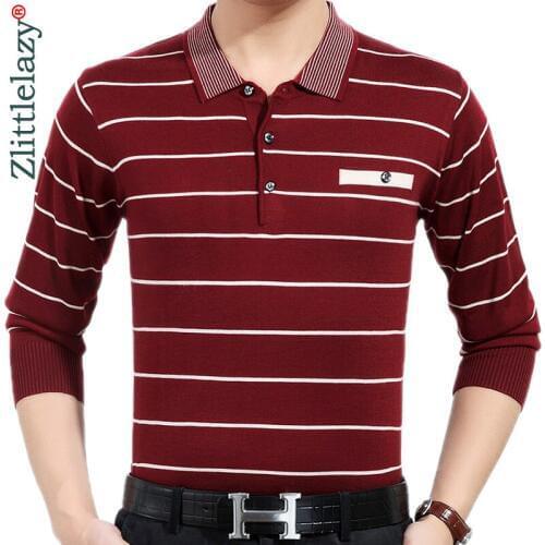 2020 Brand Casual Button Fitness Long Sleeve Polo Shirt Men Poloshirt Jersey Striped Mens Polos Tee Shirts Dress Fashions 81051