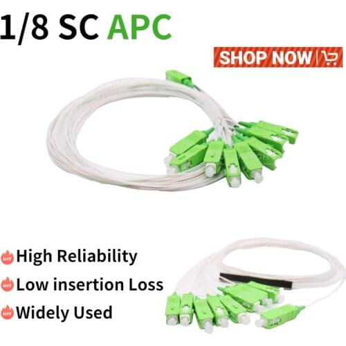 30 PCS/Lot PLC Optical Splitter SC APC 1X8 FTTH Fiber Optic Splitter FBT Optical Coupler Singlemode Simplex Steel Pipe