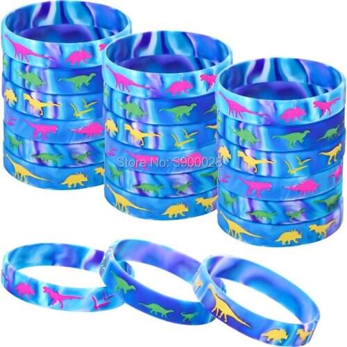 300pcs Multicolor Dinosaur silicone wristband Personalized Rubber bracelets Sports Gifts shipping by DHL A