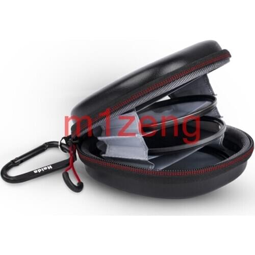 5 pockets pu Round Lens Filter storage case bag cover box For 25mm to 82mm to UV CPL ND filter can be attached to a tripod