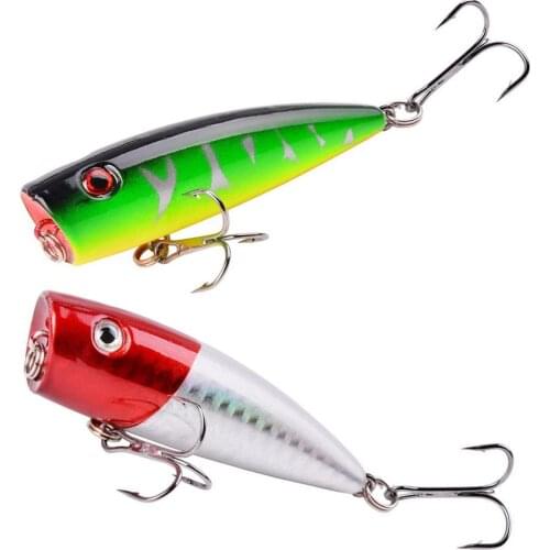 5pcs 6.5cm 8.3g Popper Wobbler Fishing Lure With Treble Hooks Floating Crankbait Artificial Bait Popper Pesca 3D Eyes