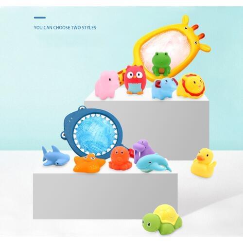 7pcs/set Baby Shower Boy And Girl Decorations Shark Marine Theme Or Giraffe Zoo Theme Water Toys Water Party Kids Like Supplies